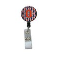 Carolines Treasures Letter Q Football Orange, Blue and White Retractable Badge Reel CJ1066-QBR
